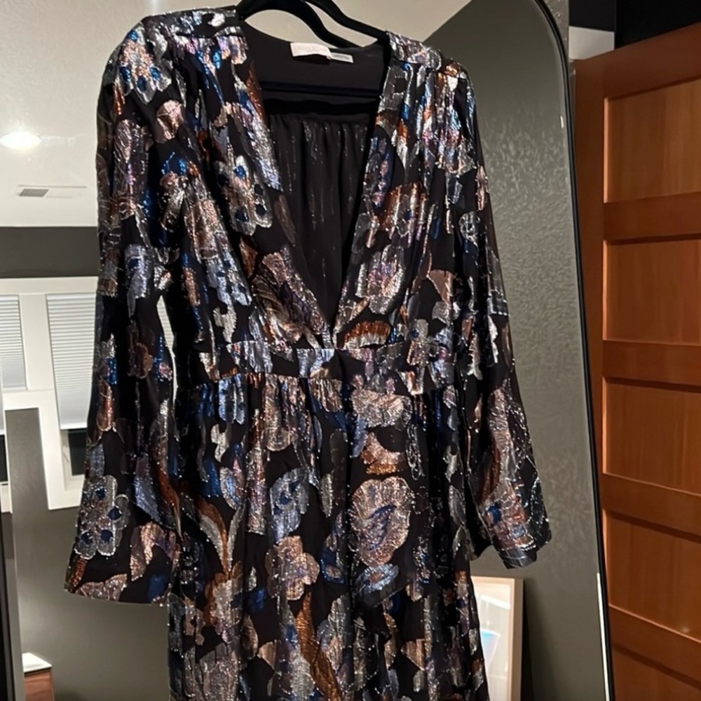 Ramy Brook Deep V Mini Lurex Party Dress Sz 8